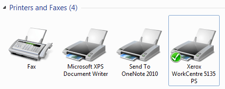 Windows 7 Default Printer